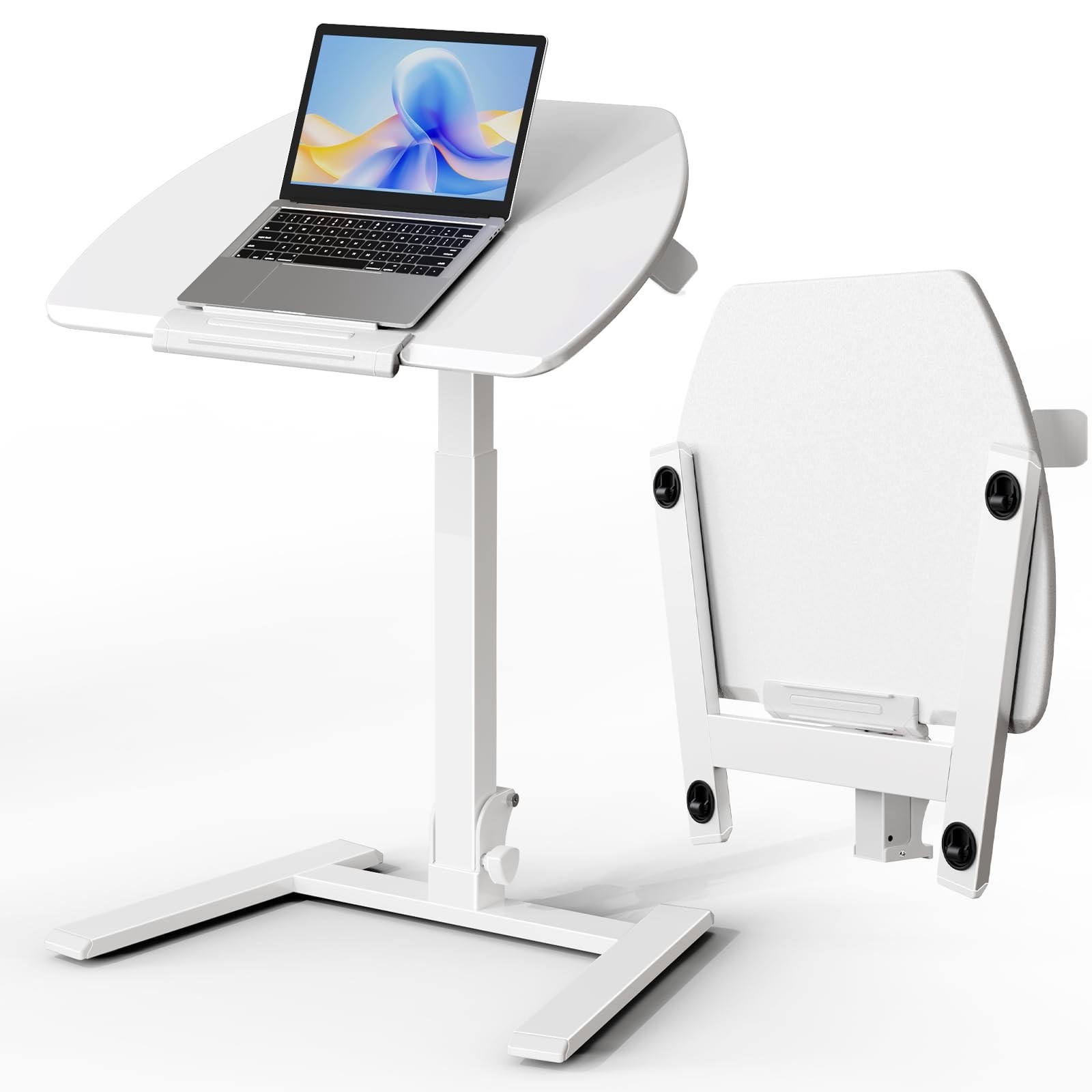 ROMOON Foldable Standing Desk with Wheels: No-Assembly, Height Adjustable | R...