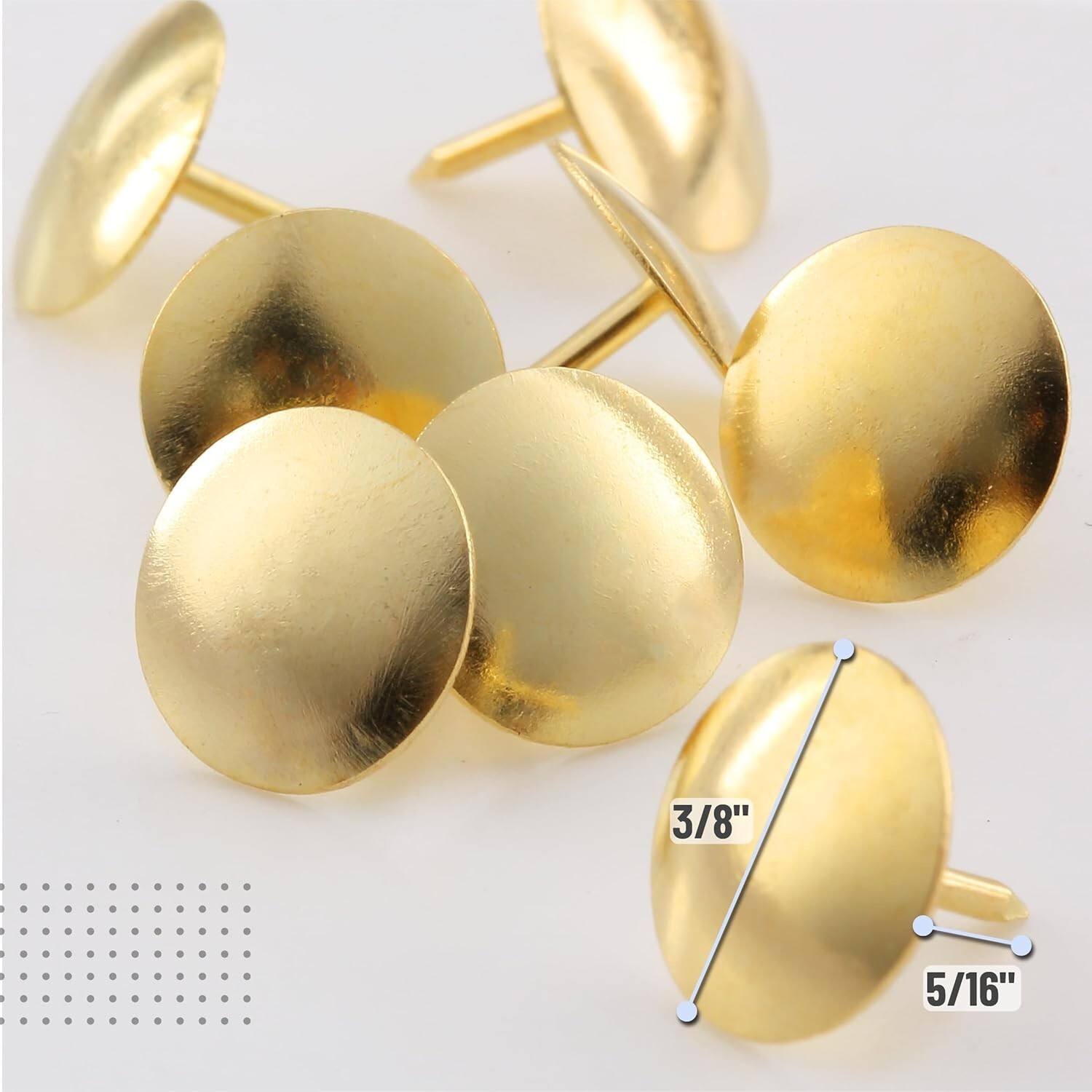 Stylish Gold Flat Thumb Tacks - 500 Metal Push Pins for Schools & Workspaces
