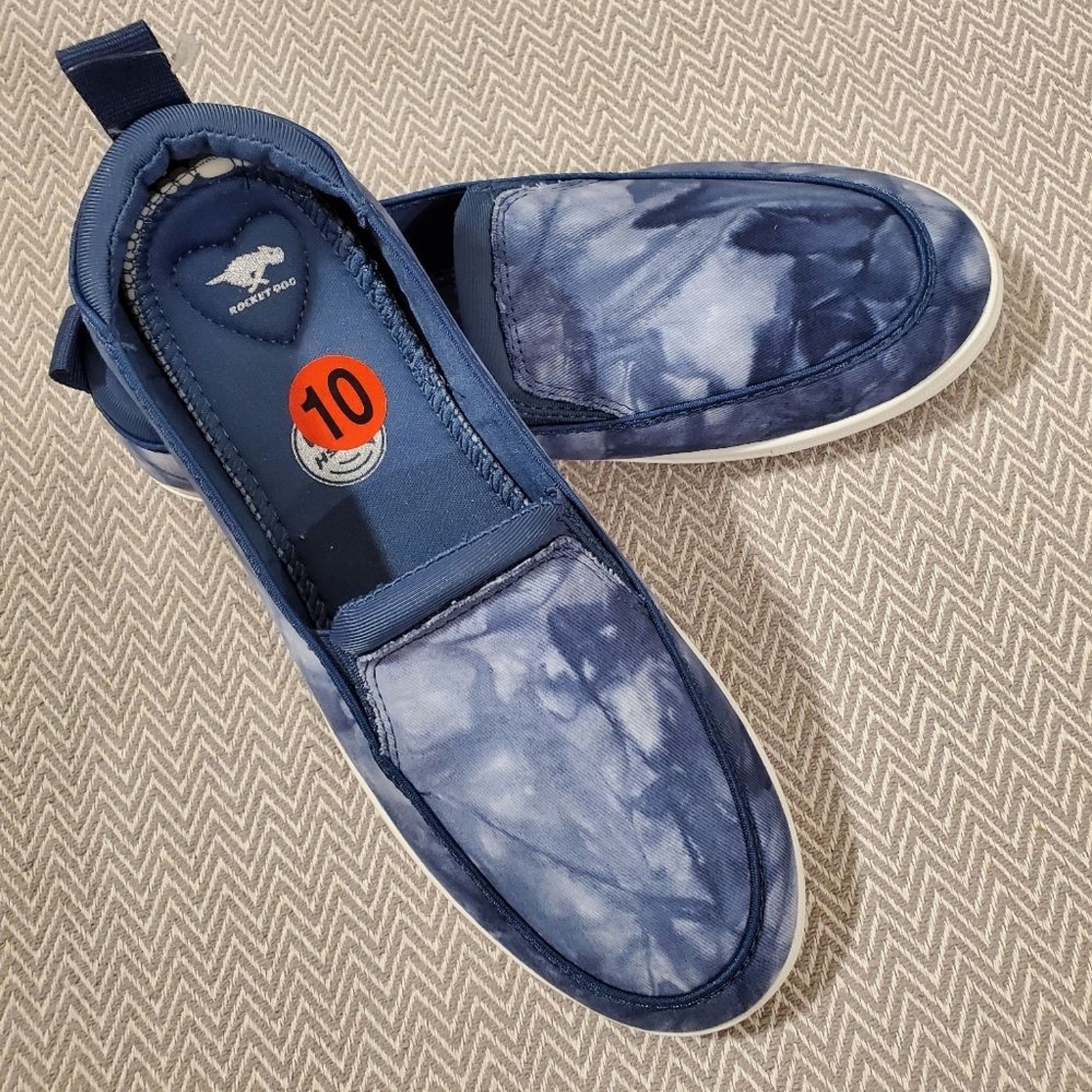 Rocket Dog Women's Navy Saavy Ronan Tie Dye Cotton Slip On Sneaker Size 10