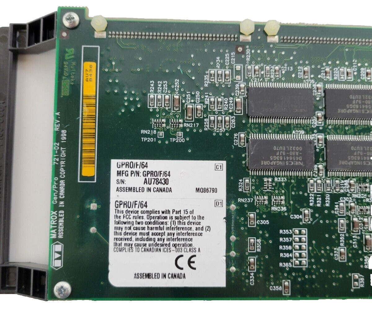 MATROX GEN/PRO 721-02 PROCESSOR BOARD GPRO/F/64 USED WORKING