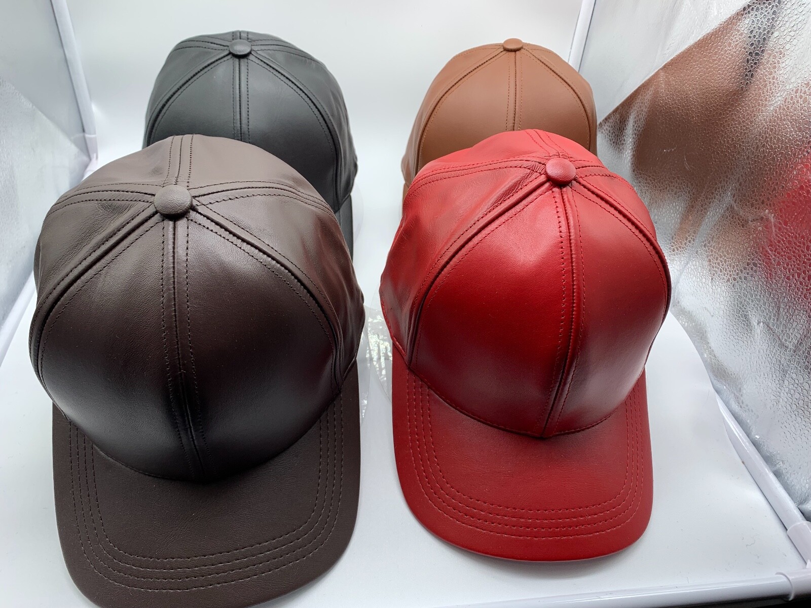 NEW DOBBS MENS FULHAN GENUINE LEATHER BASEBALL CAP MADE IN USA ONE SIZE BLACK