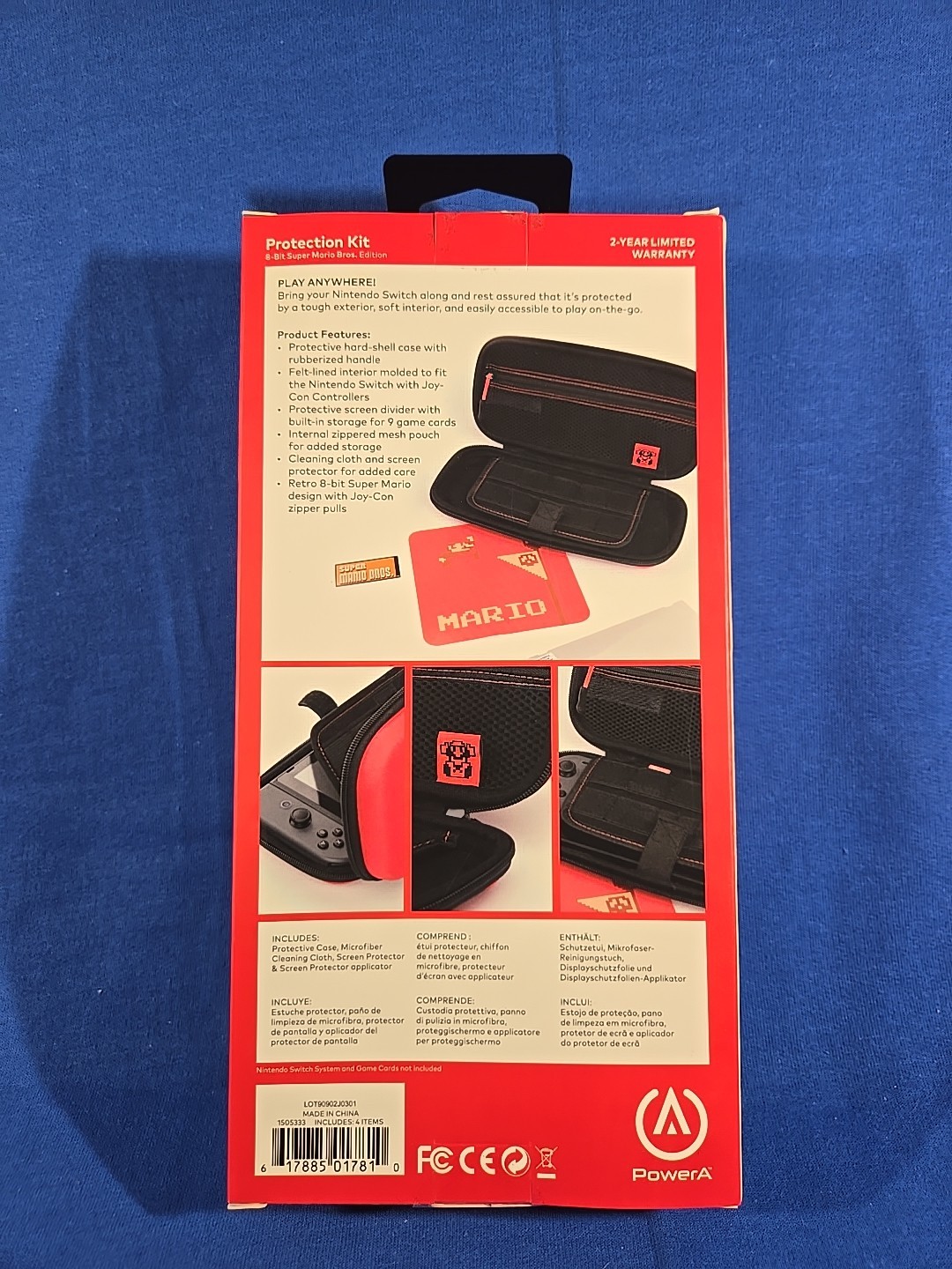 Nintendo Switch Protection Kit -Case & Screen protector -8bit Mario theme - NEW