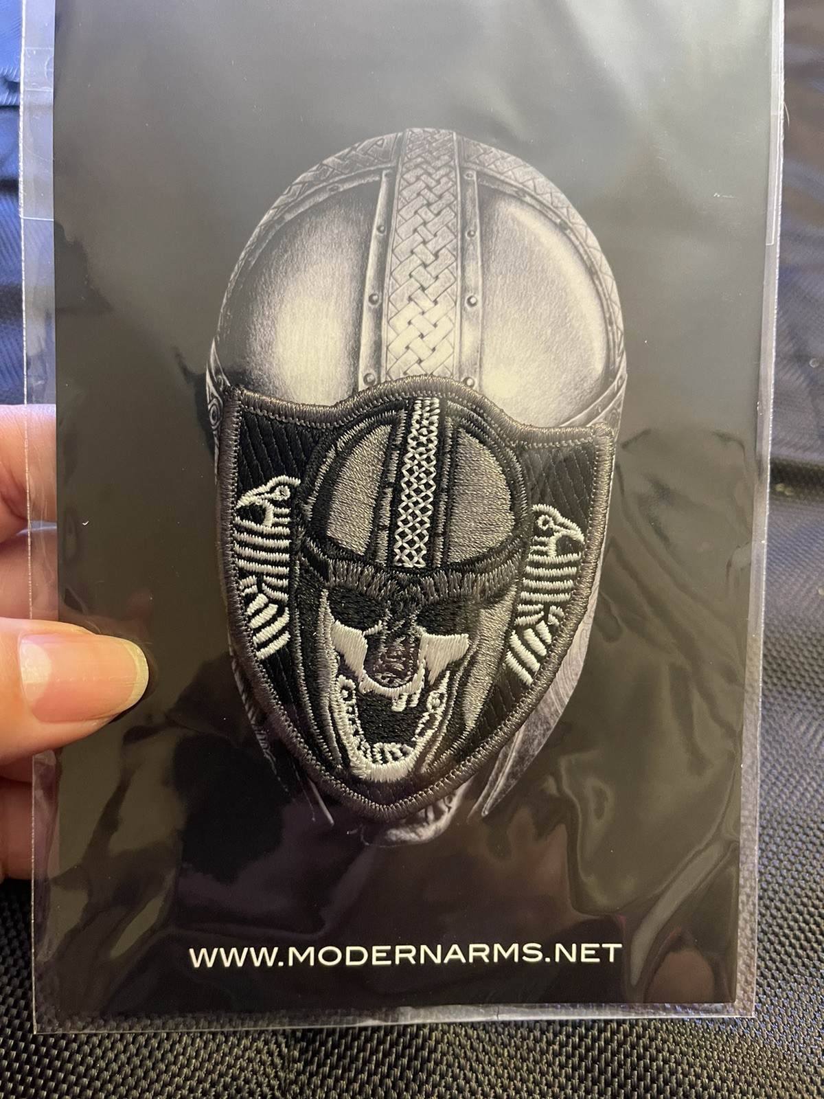 The Viking-Gray Tactical Morale Patch, Modern Arms Embroidered