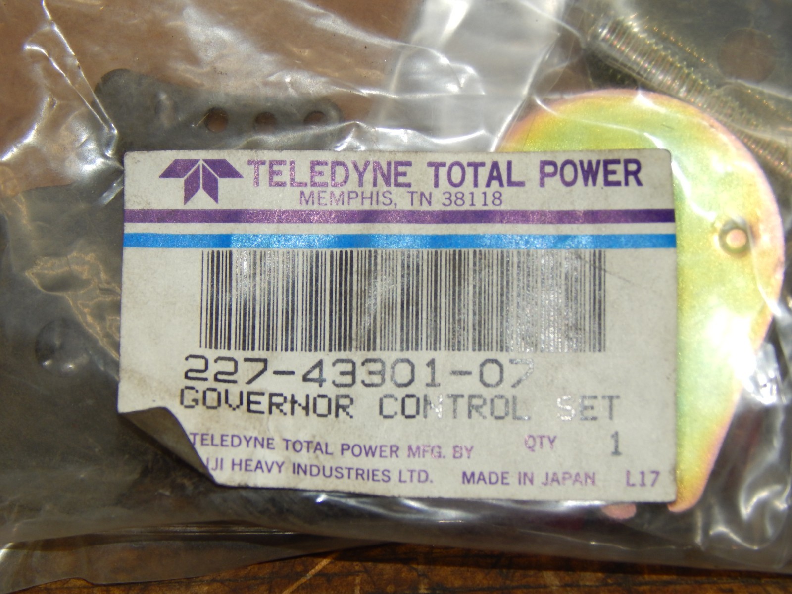 Wisconsin / ROBIN / SUBARU GOVERNOR CONTROL  SET 227-43301-07   GENUINE NOS.