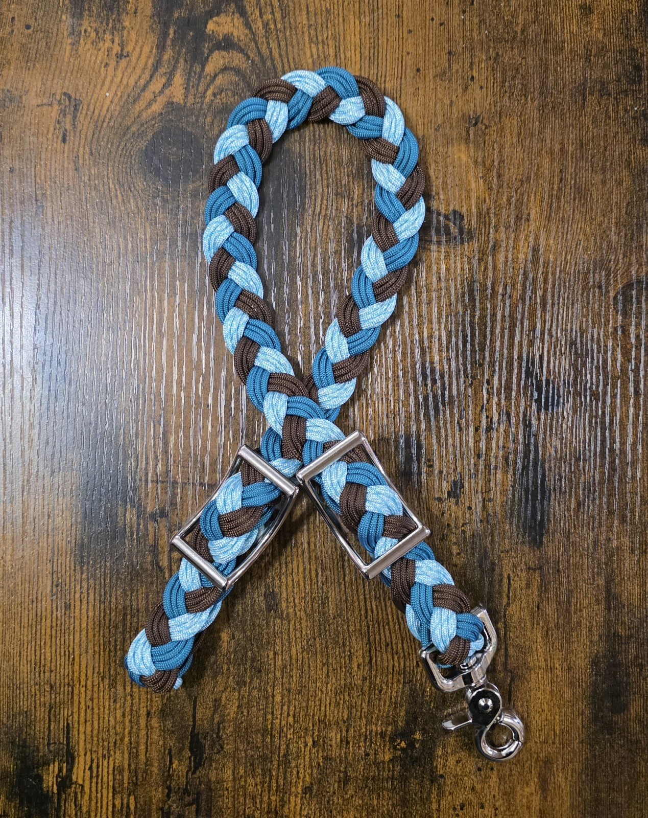 BRAND NEW Turquoise, Teal, & Brown Paracord Wither Strap