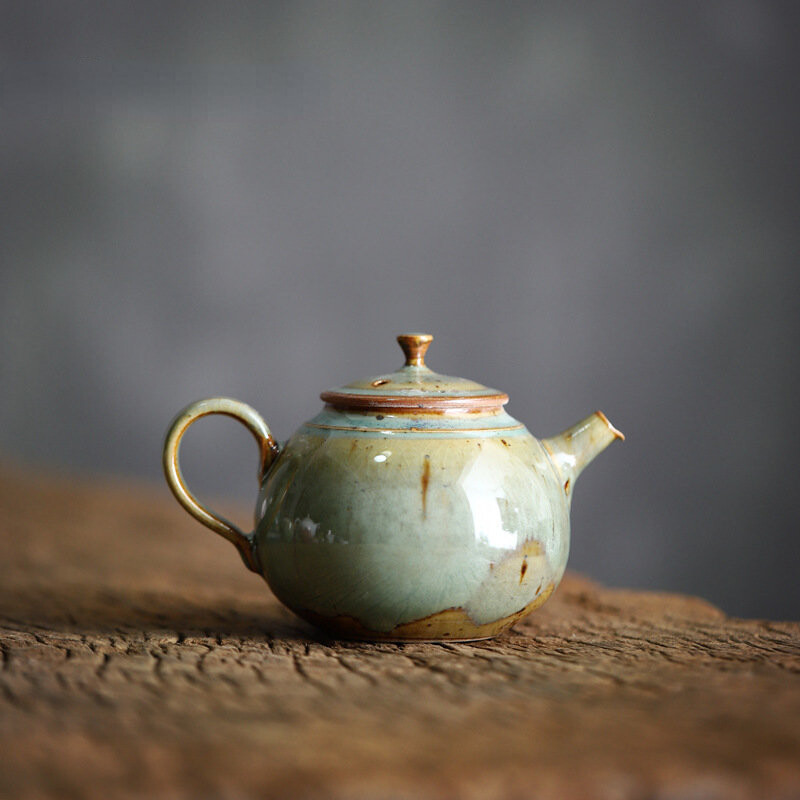 140ml Jingdezhen Ceramics Coarse Pottery Teapots Handmade Balls Hole Banana Leaf