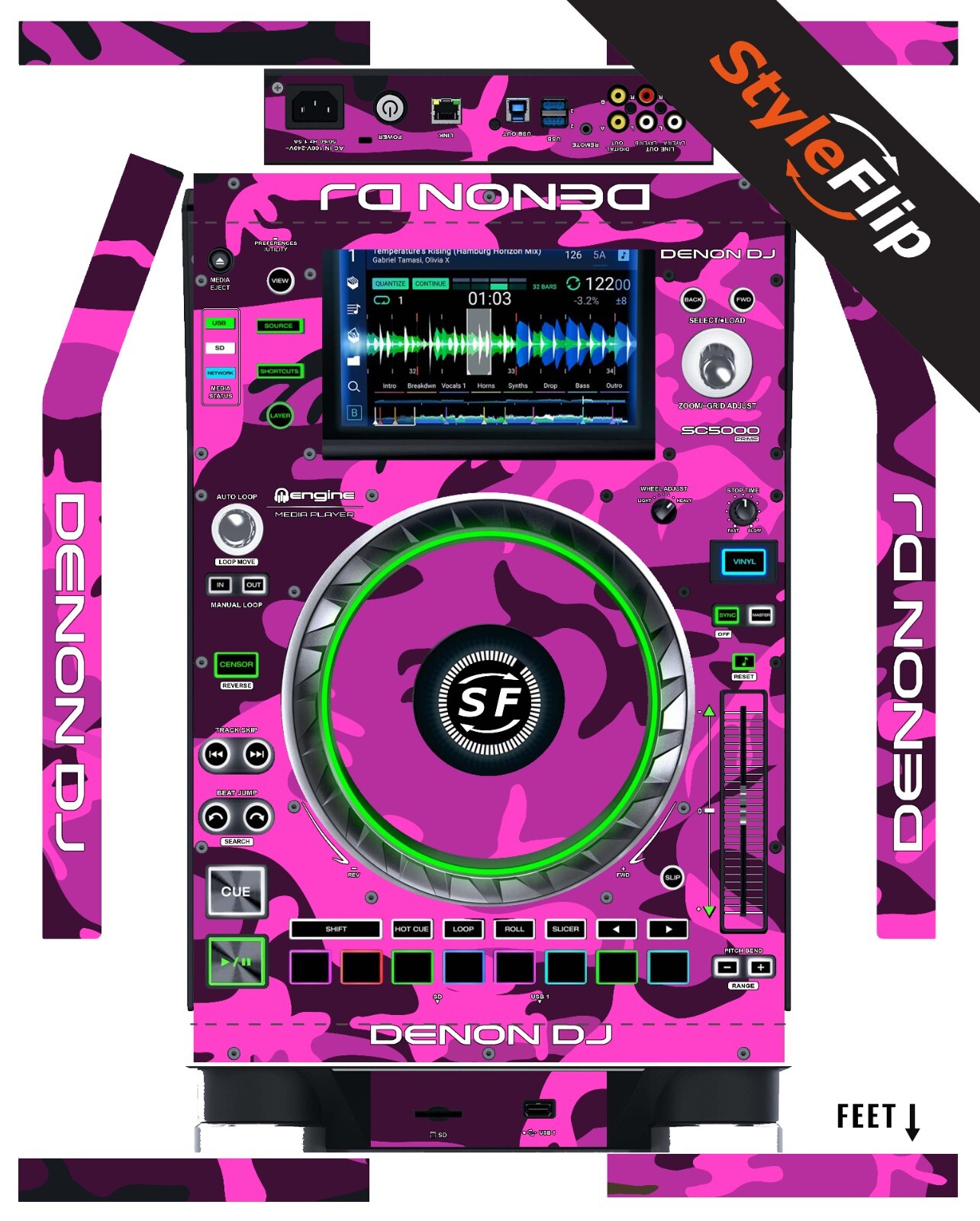Denon DJ SC5000/5000M Prime Skin | Pink Camo | Protective Decal |StyleFlip Skins