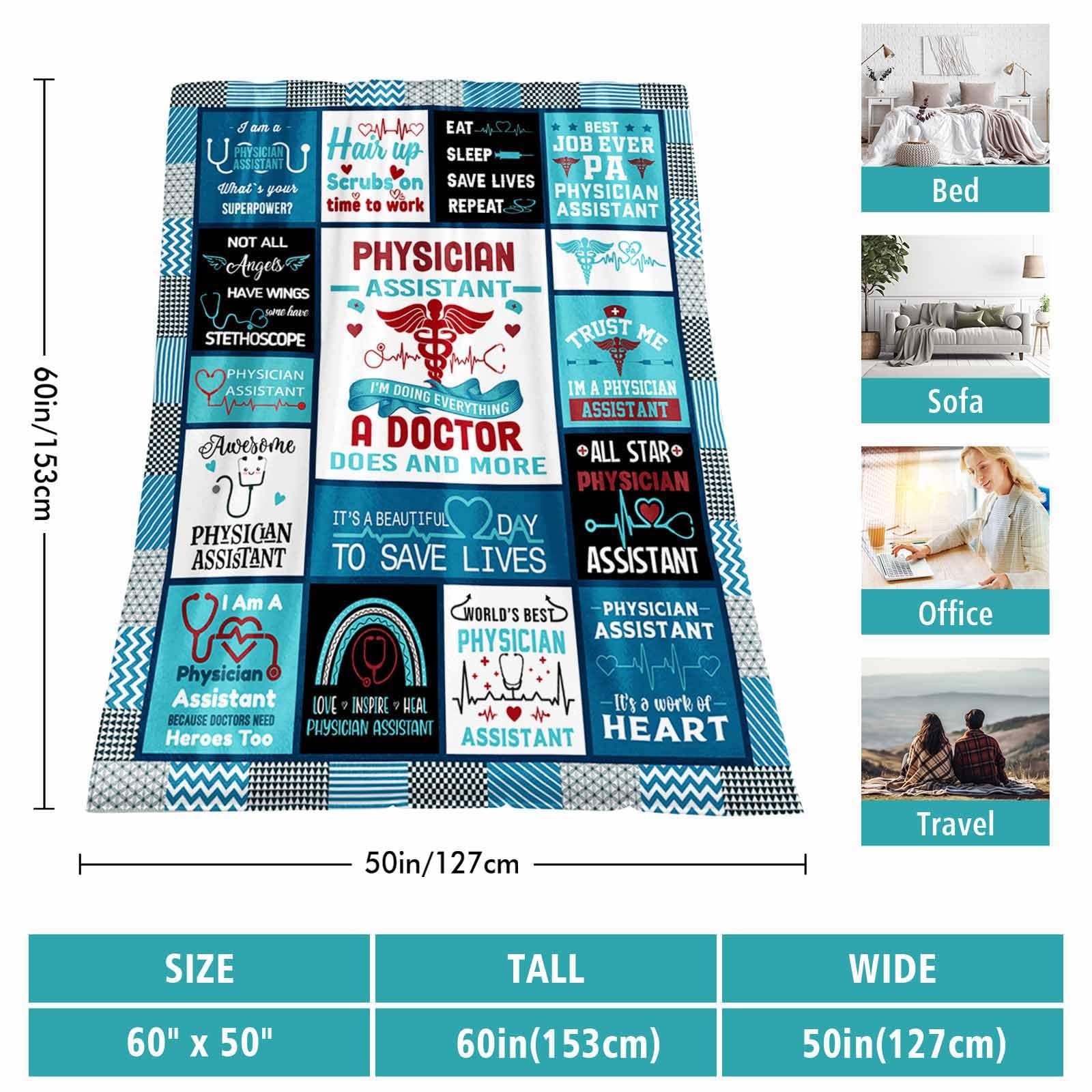 Physician Assistant PA Gifts Blanket 60x50 Inch National PA Week Day Present