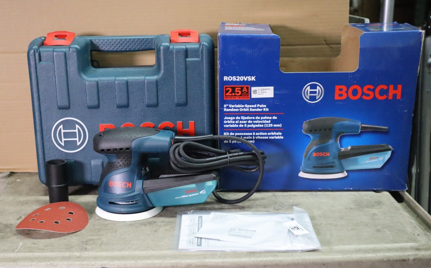 Bosch ROS20VSK 5" Palm Random Orbit Sander