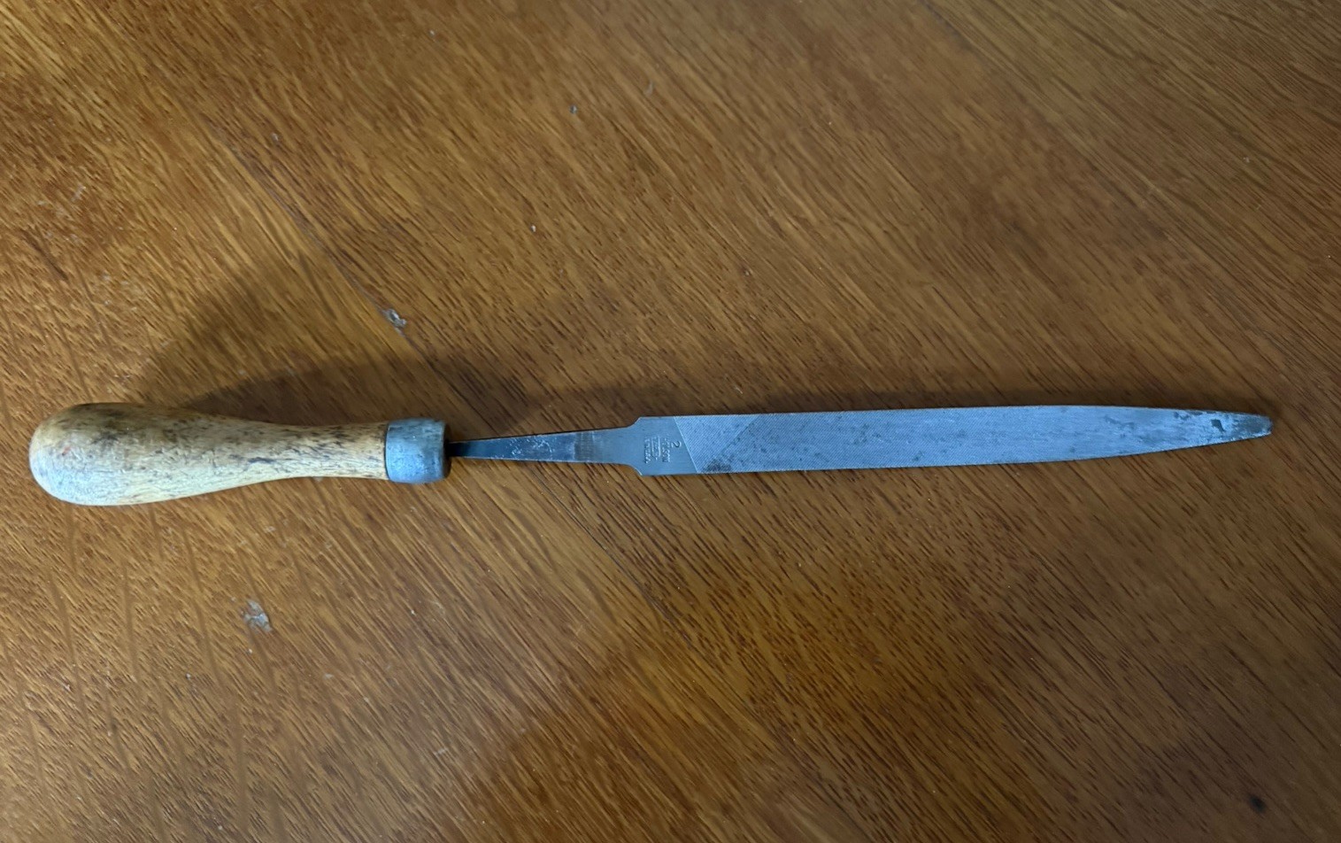 Vintage Nicholson 2 Wood Handle Half Round Rasp 11" MADE IN USA