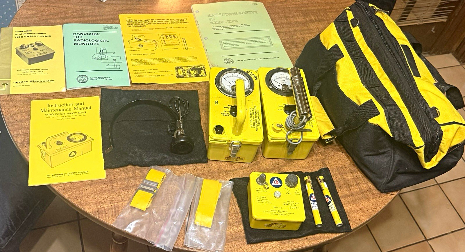 Victoreen CD V-715 CD V-750 CD V-742 Civil Defense Radiation Detector Kit +