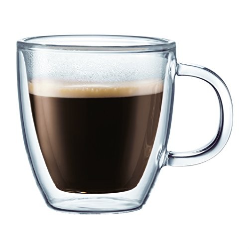 Bodum Bistro Double-Wall Insulated Glass Espresso Mugs, 5-Ounce, Set of 2