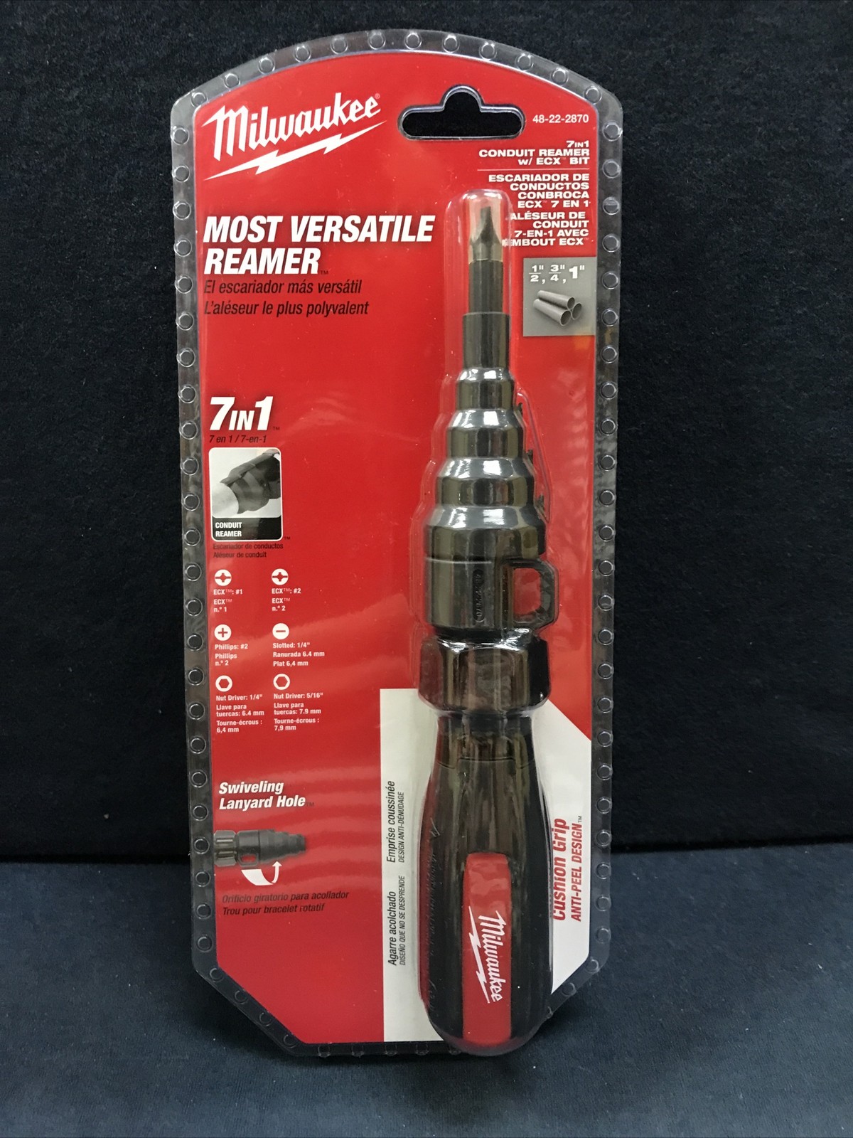 Milwaukee 48-22-2870 7in1 Screwdriver Conduit Reamer With ECX Bit