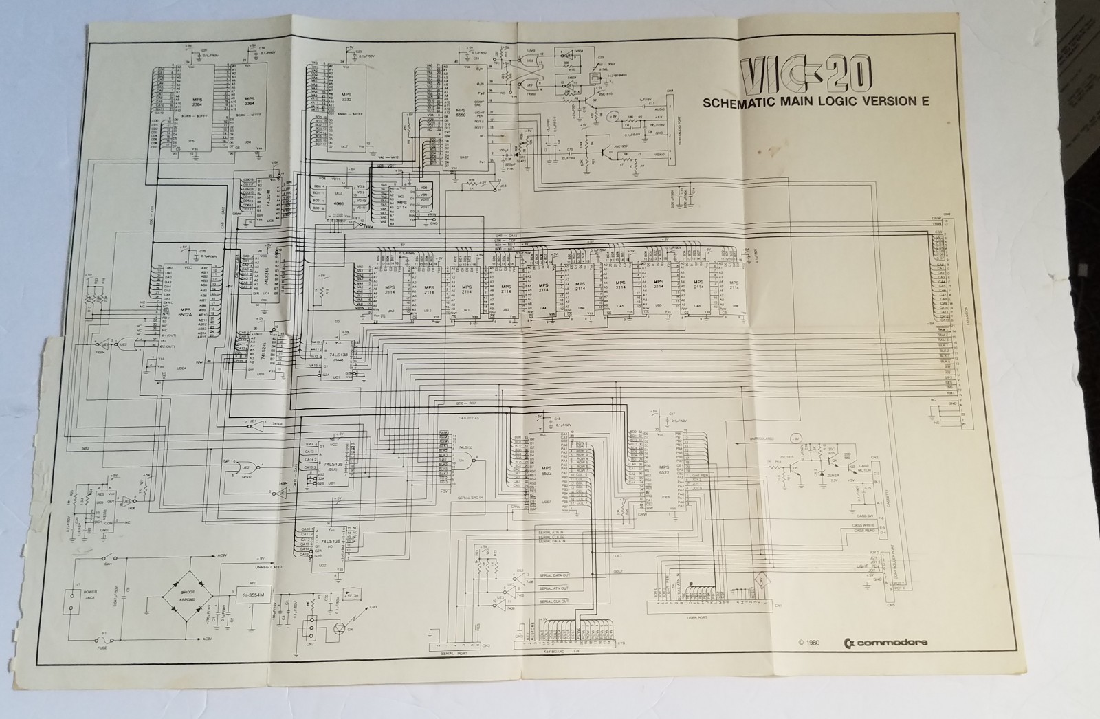 VIC-20 Schematic Main Logic Version E, 1980