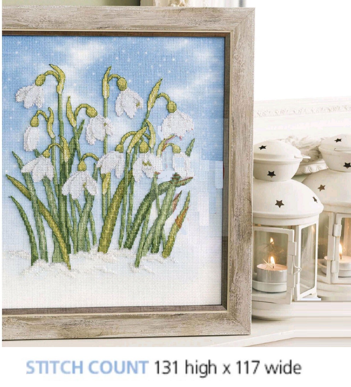 SNOWY SNOWDROPS  CROSS STITCH  PATTERN ONLY   EQ   RSU