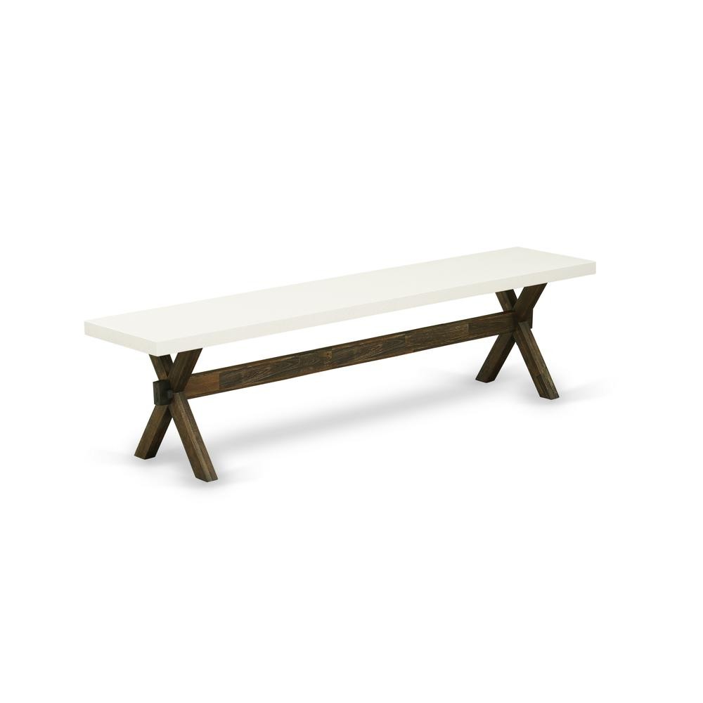 X-Style Modern Dining Bench with Solid Wood Seat