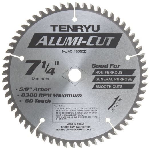 TENRYU 7-1/4-In Aluminum Cut Non-Ferrous Metal Plastic Cutting Blade AC-18560D