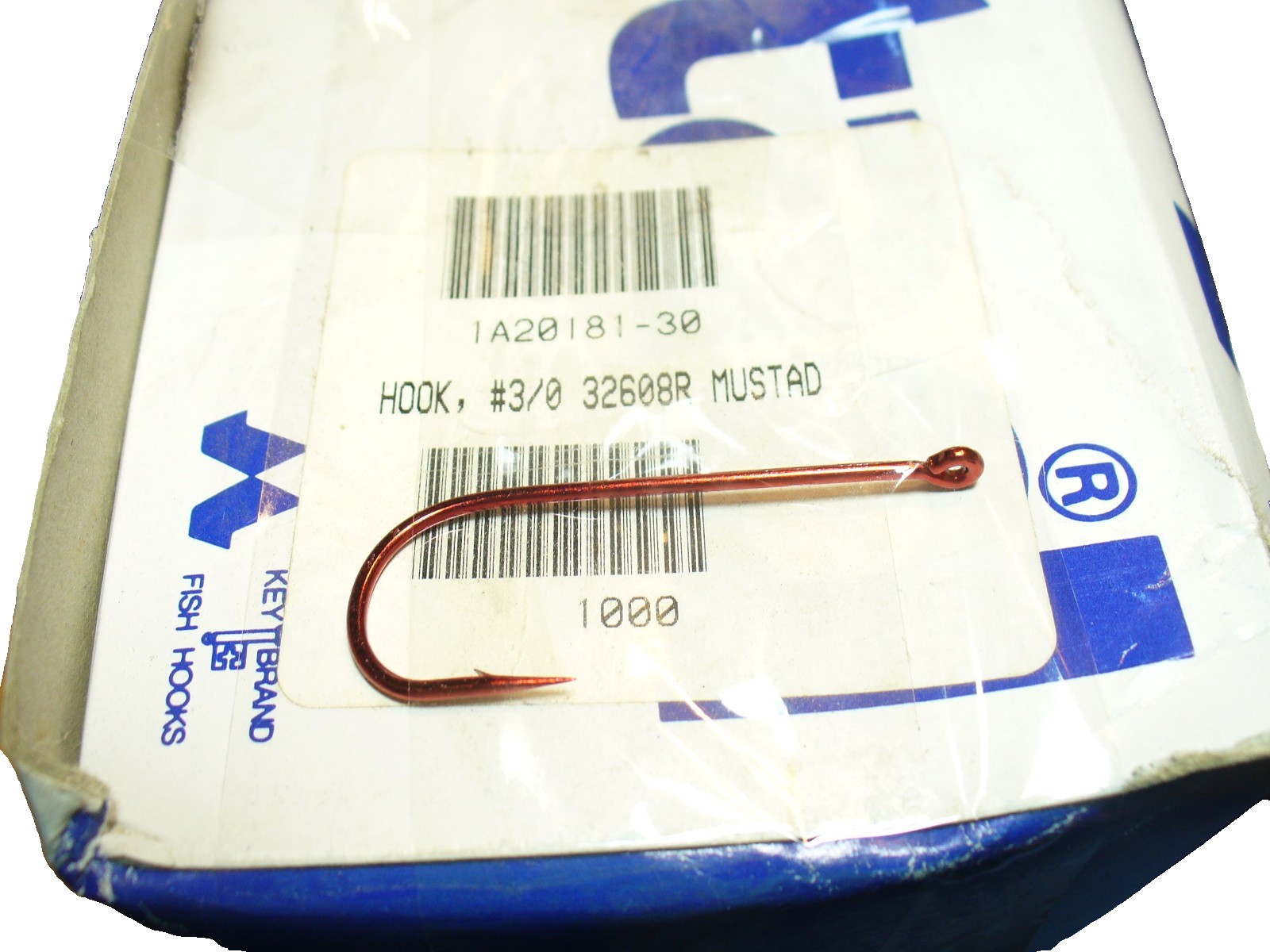 Mustad 3/0 Hooks, Red, 1 Carton of 1,000  SPINNER,TRAILER BUZZ BAIT CLOSE OUT
