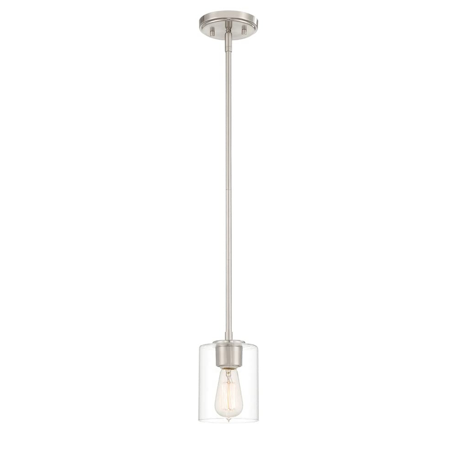 DESIGNERS FOUNTAIN Liam 1 Light Mini Pendant , Satin Platinum, 93030-SP