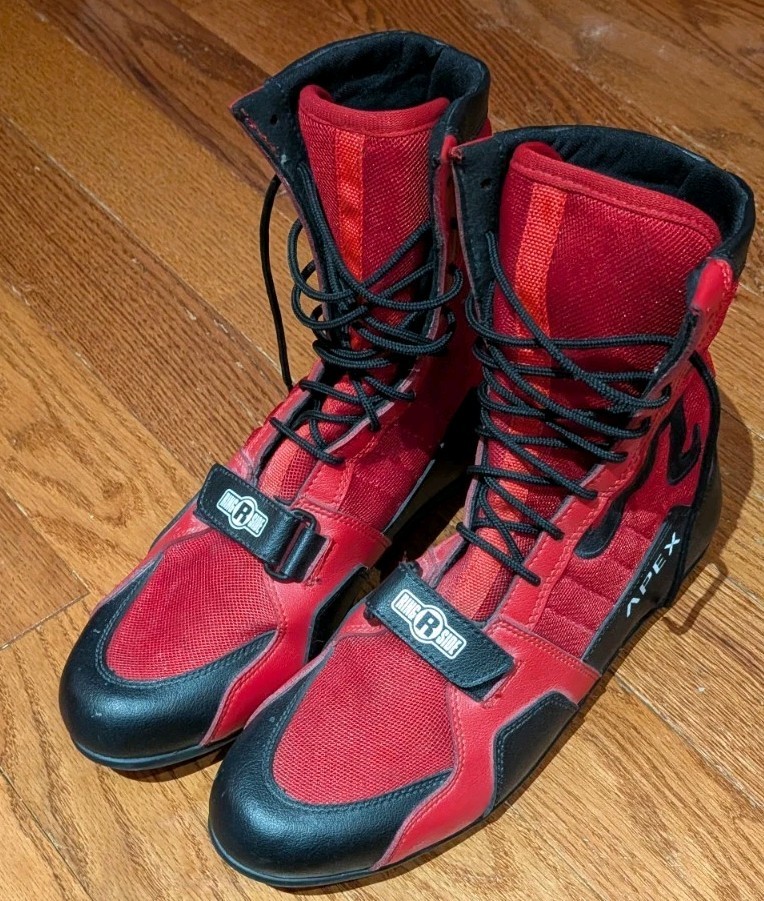 Ringside Apex Elite Boxing Shoes - Mens Size 12, Red/Black