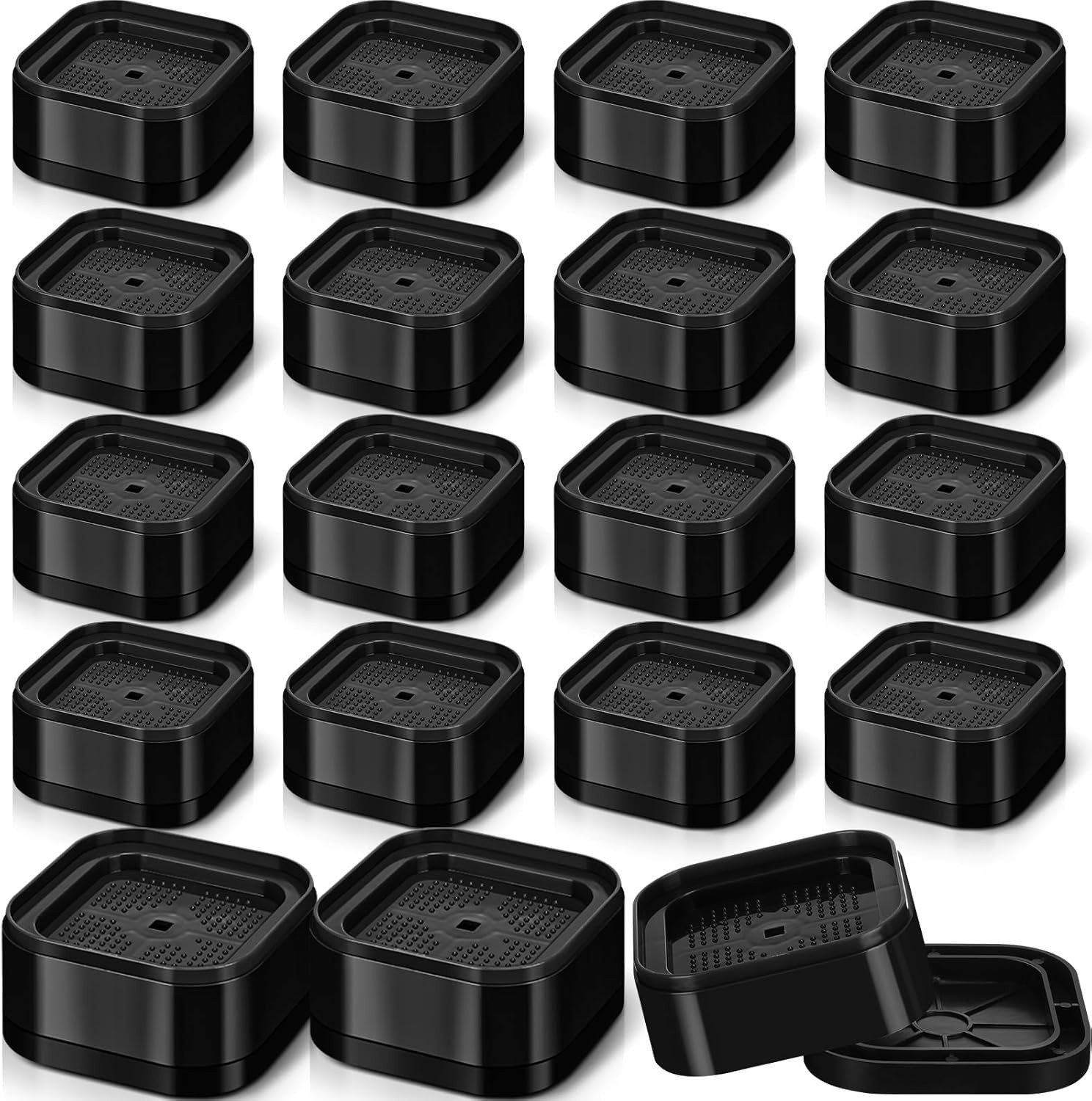 16 Pack Furniture Risers Adjustable Bed Risers Desk Leg Risers 1.38" Stackable H