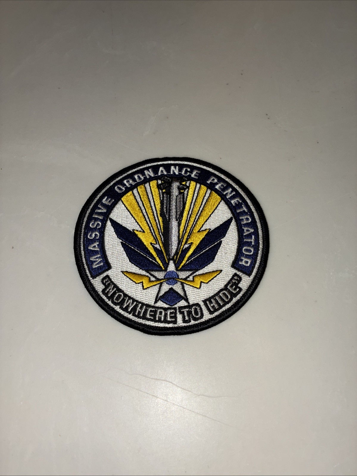 Military Patch Massive Ordnance Penetrator "Nowhere to Hide"