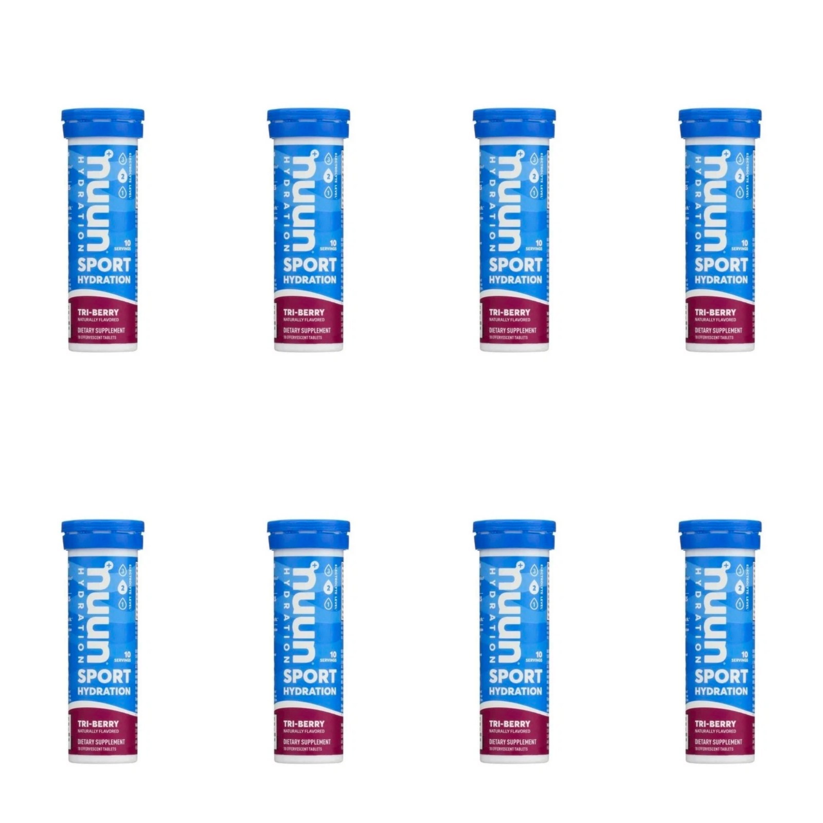 Lot of 8,  NUUN HYDRATION TRI-BERRY Sport , 8 PACK,   1.8 Oz Each