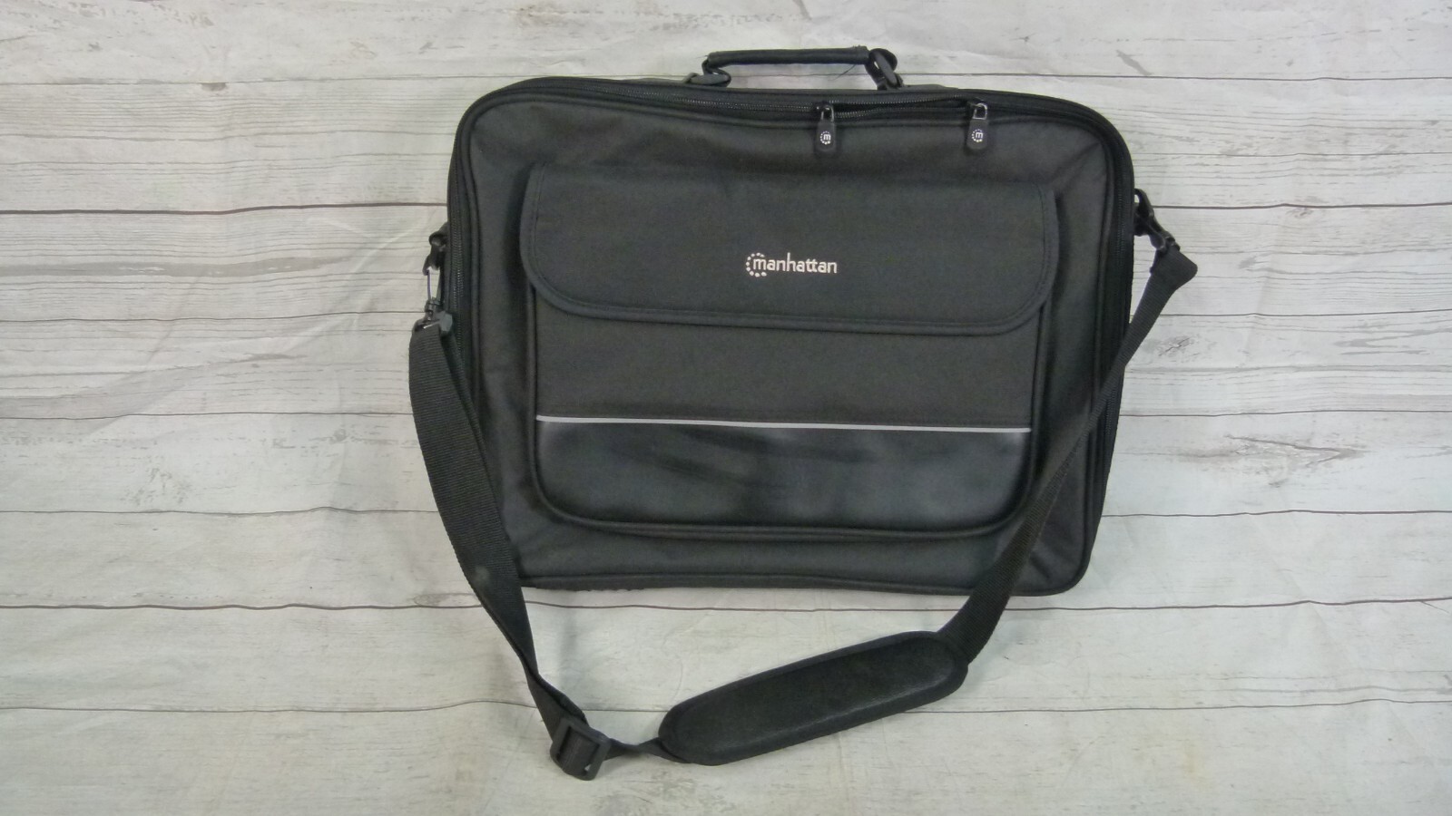 Manhattan Business Travel Laptop Bag Black with Shoulder Strap