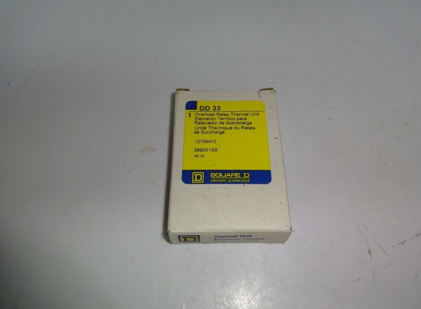Square D DD 33 DD33 Schneider Overload Relay Thermal Unit DD33.0 New