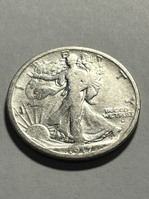 1917-D Walking Liberty Half Dollar/Obv.MM/VG+/Cleaned #10527-2