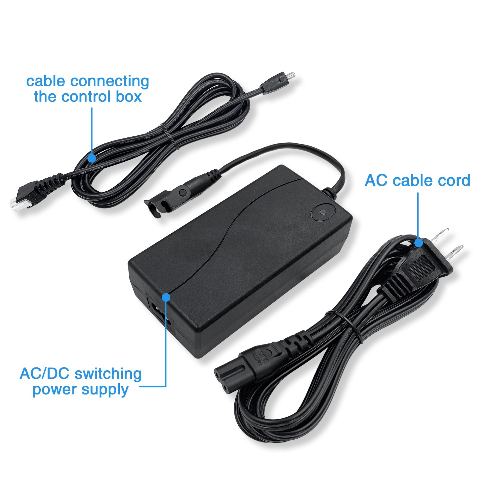 Adjustable Bed Power Adapter 3 Piece Kit for Tempur-Pedic Ashely Ergo Extend