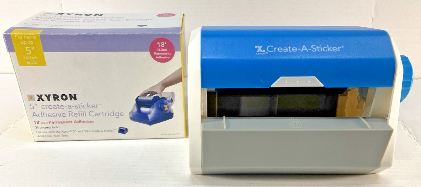 Xyron Create-A-Sticker 5 Inch Sticker Maker w/ New Sealed Refill Bundle