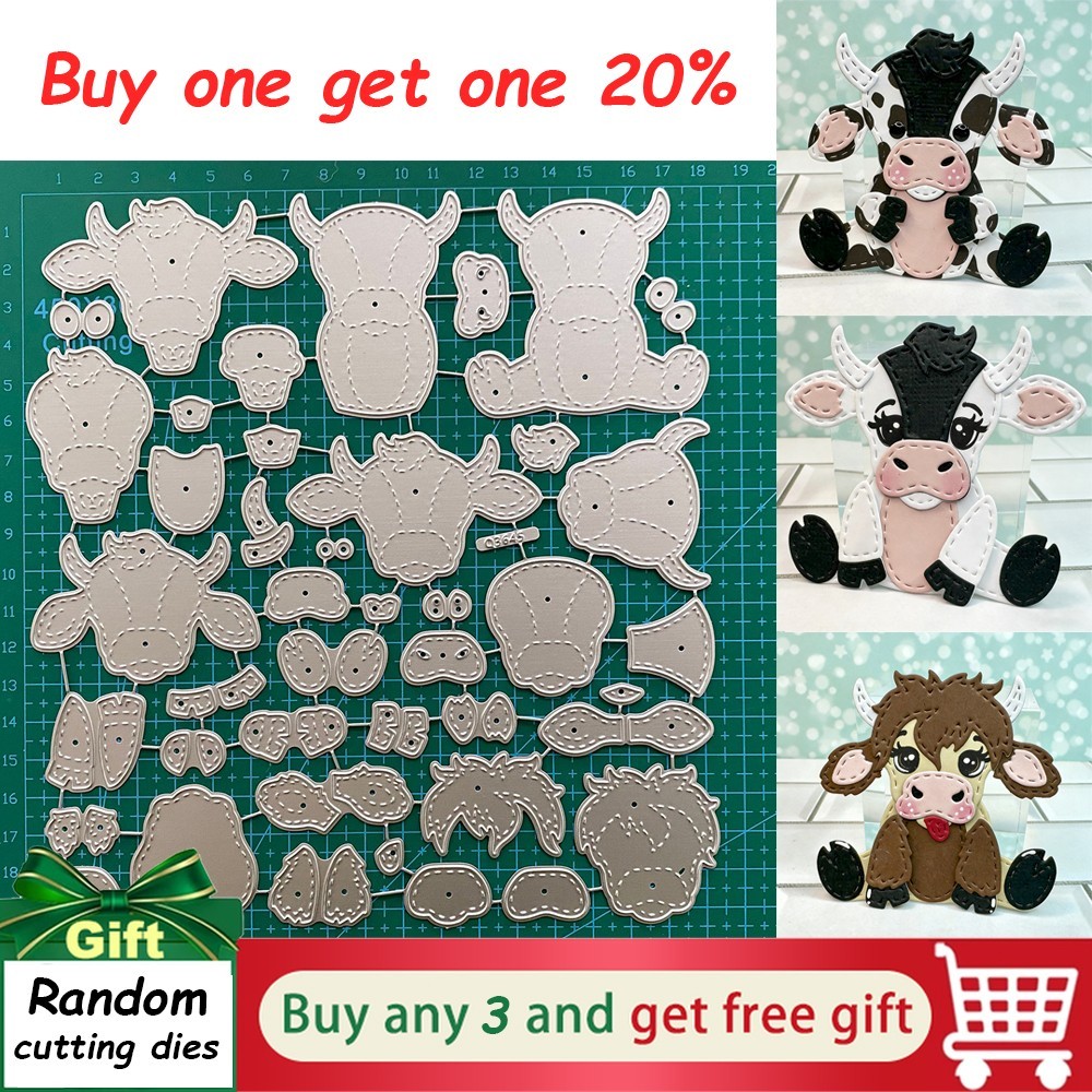 Cow Dies Metal Cutting Dies DIY Scrapbooking Embossing Paper Card Craft Stencils