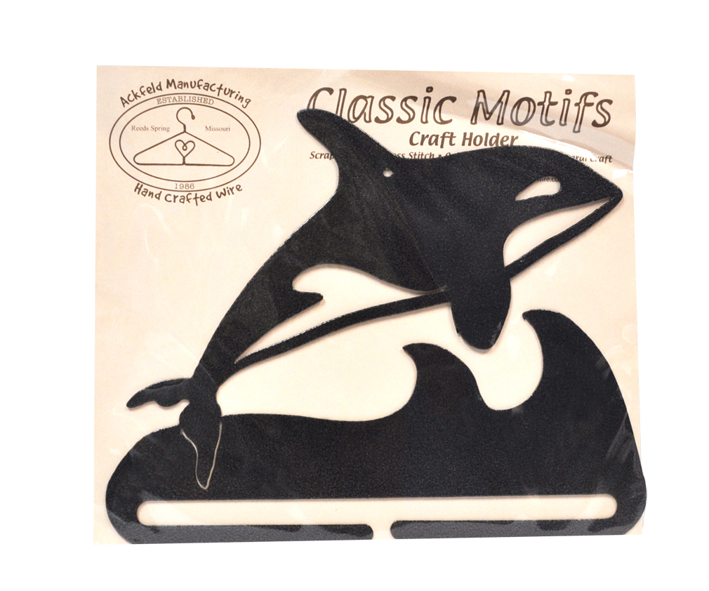 Classic Motifs Orca Whale 8 Inch Charcoal Split Bottom Craft Holder