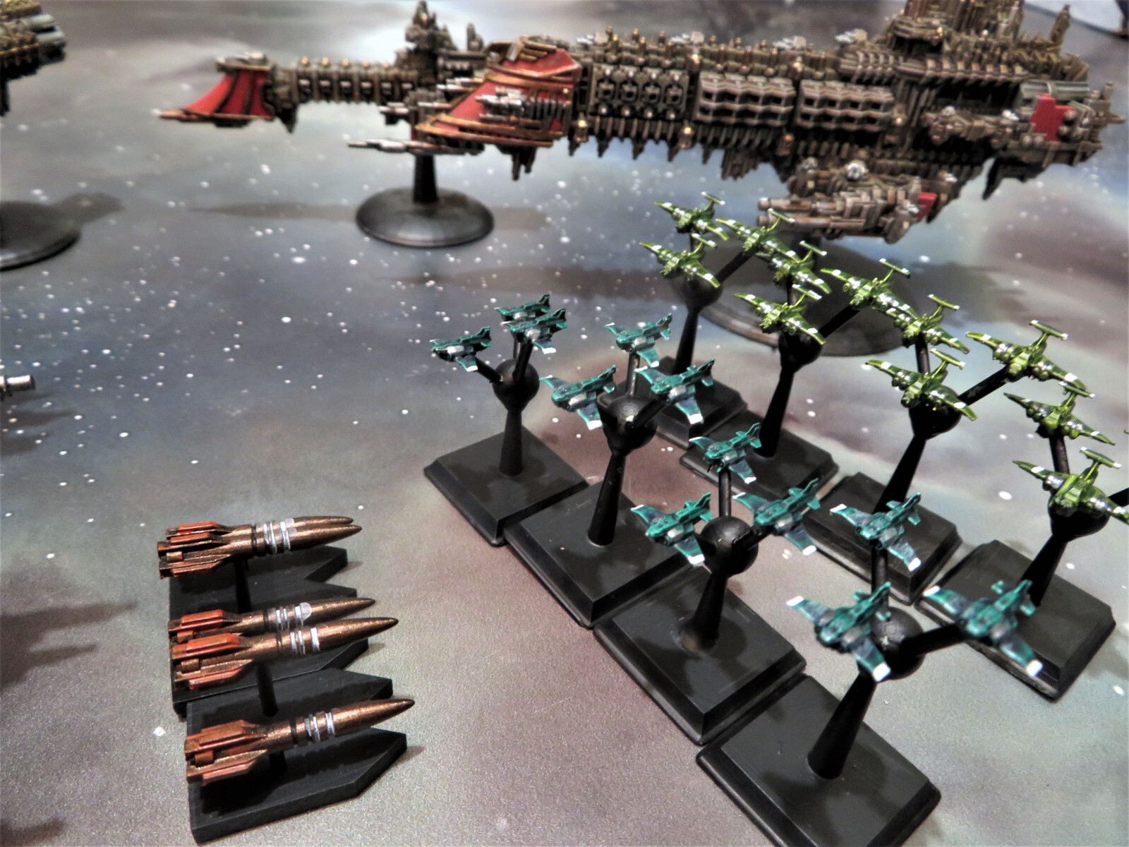 Human Fighters/Bombers (20 piece set) - Compatible with Battlefleet Gothic