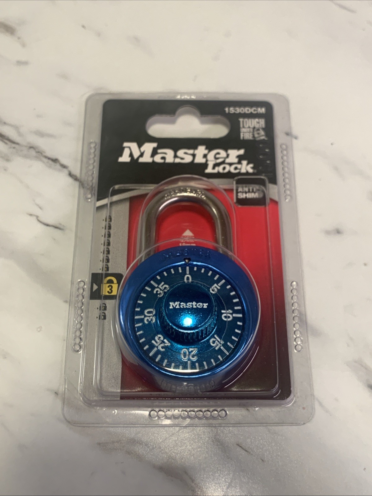 Master lock Combination Padlock Master Lock Anti Shim Blue 1530DCM new