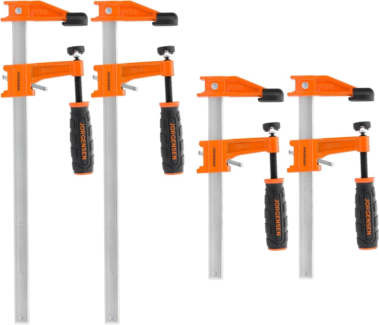 4-Pack Heavy-Duty Steel Bar Clamps 6in & 12in 600lb Capacity Fast-Slide Head