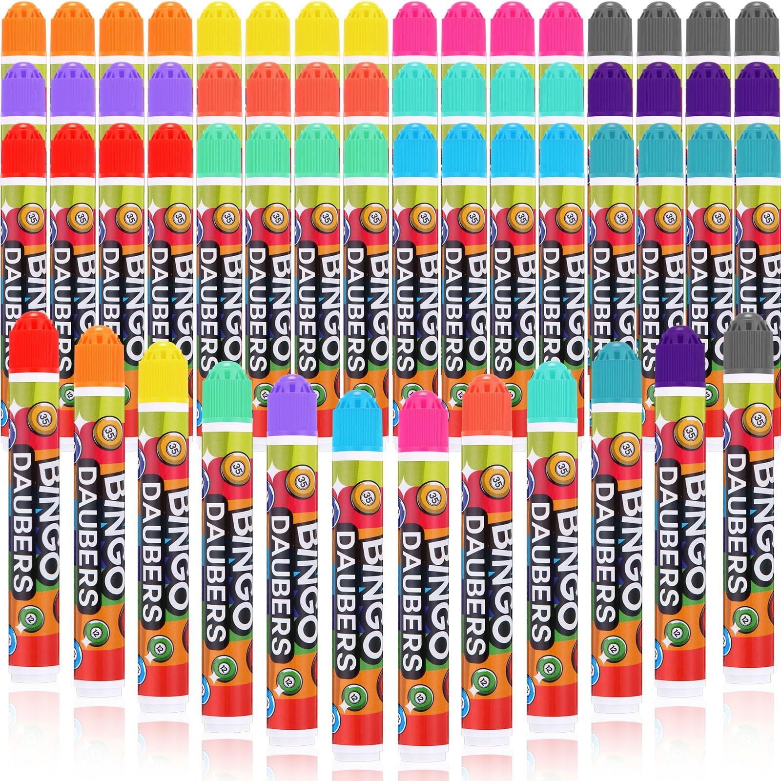 48 Pack Assorted Colors Set of Bingo Daubers in 12 Colors Dot Markers 12 Ml/ ...