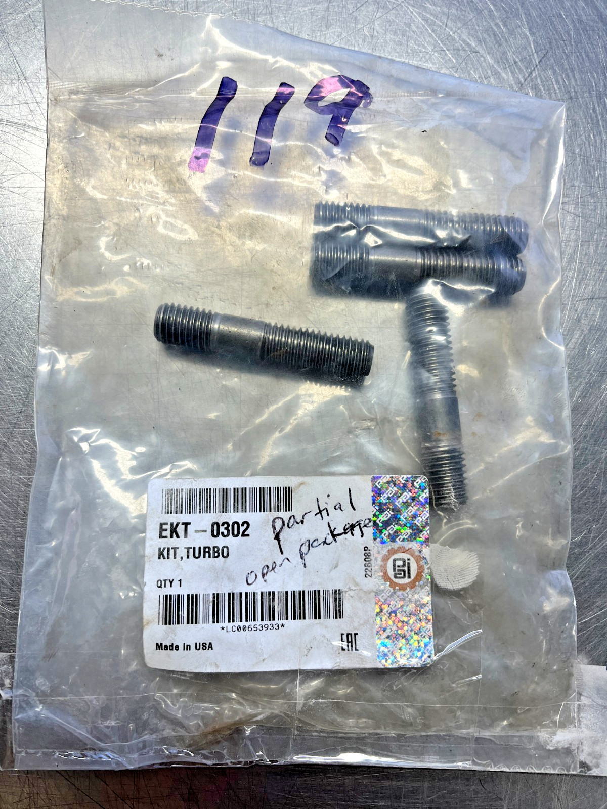 EKT-0302  PAI  Partial KIT   MACK Turbo STUDS   4 Studs ONLY   EKT0302
