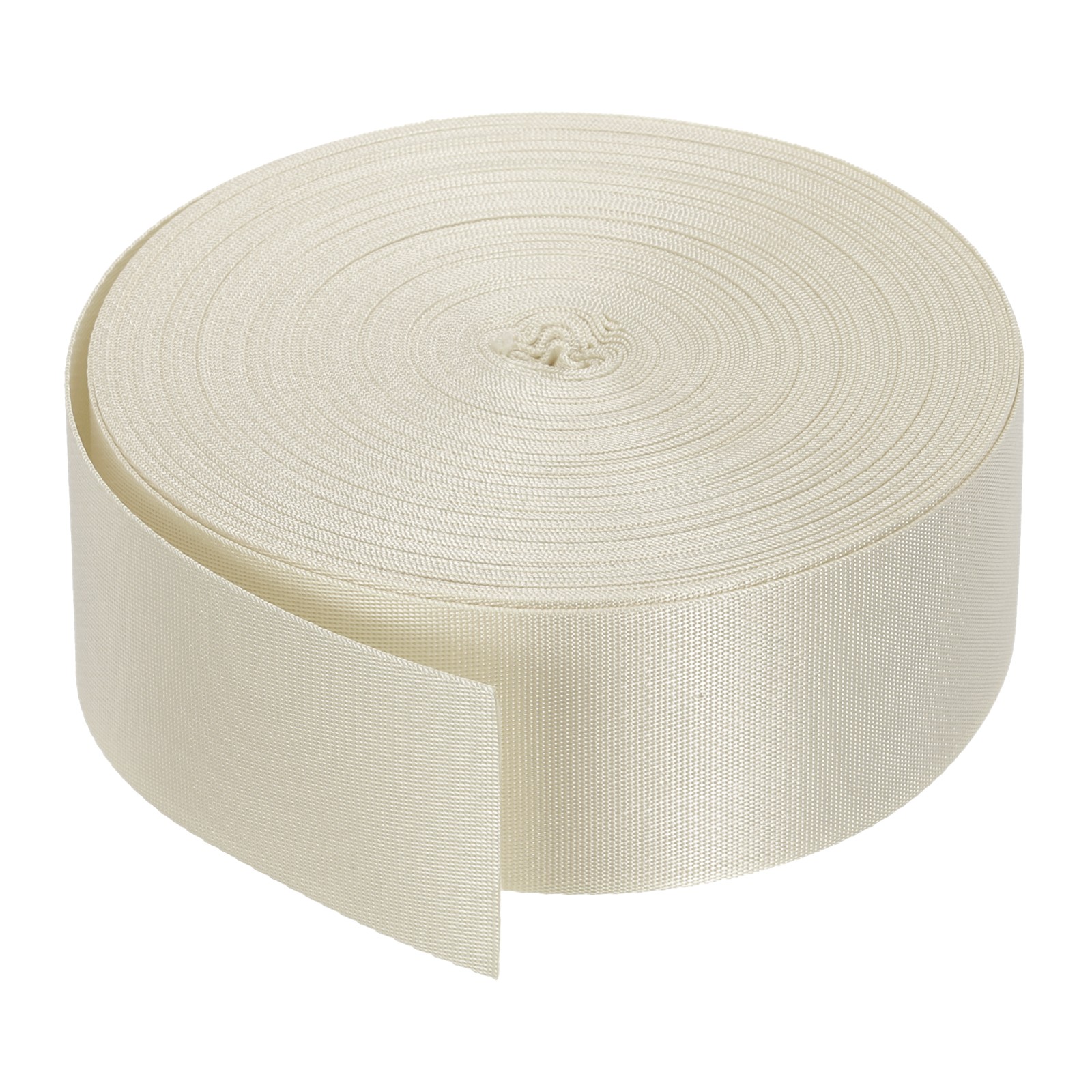 Flat Nylon Webbing Strap 2 Inch 25 Yards Milky White for Backpack