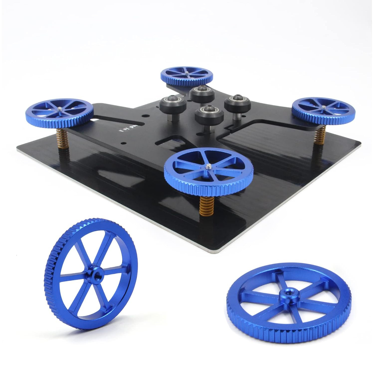Upgraded Blue Aluminum Hand Twist Knobs Leveling Nuts Wheels Diameter 60Mm+Hot B