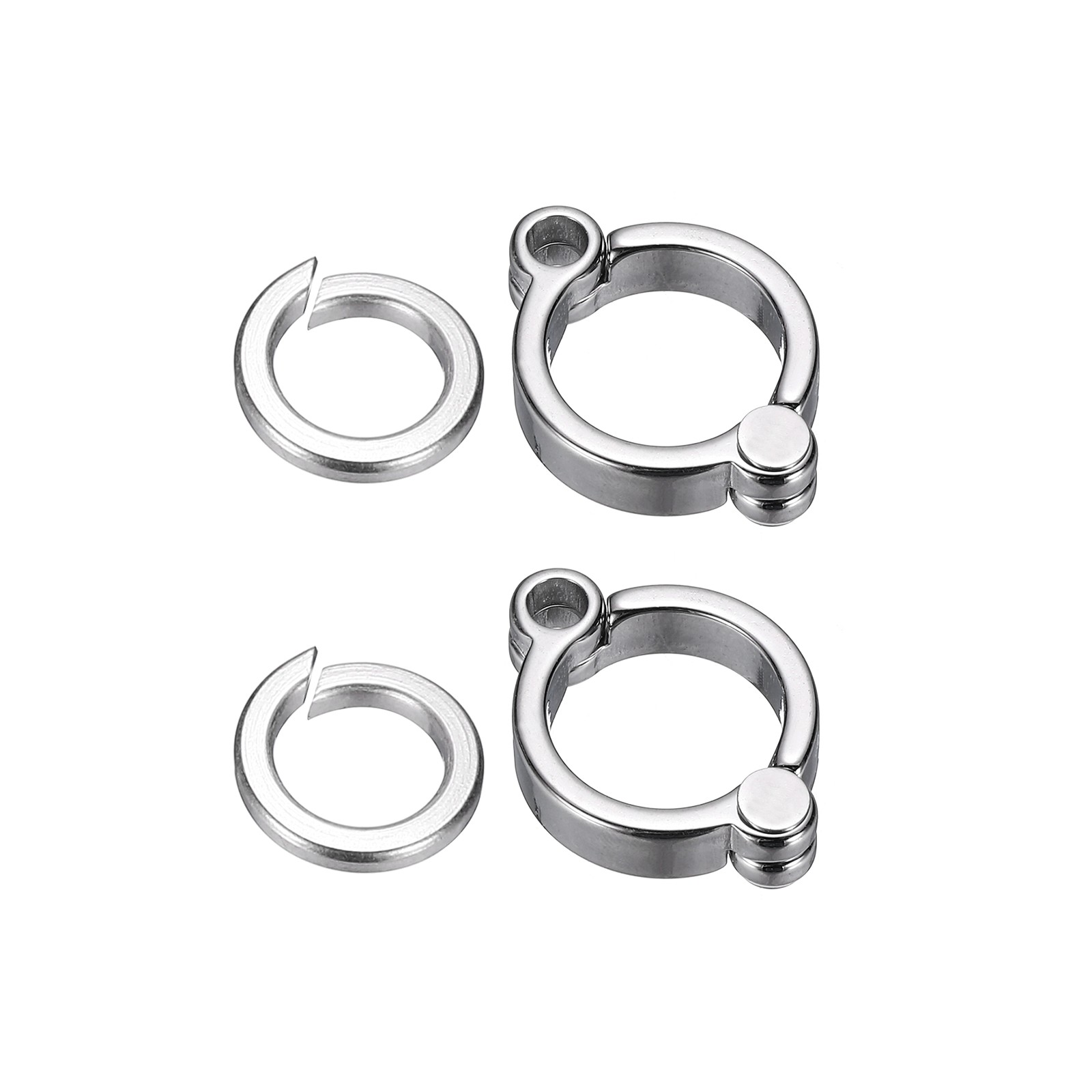 Stainless Steel Bird Foot Rings 13.5mm/0.53" ID, (Silver Tone, 2 Set)