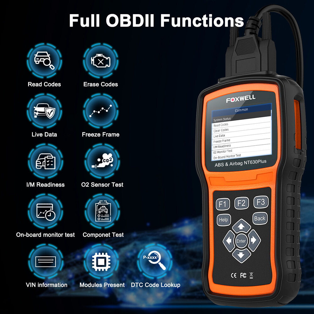 Foxwell NT630 Plus SRS ABS Engine SAS Car OBD2 Scanner Diagnostic Code Reader