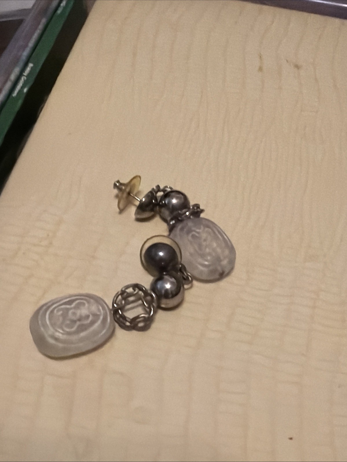 Frosted Lucite Statement Drop Earrings