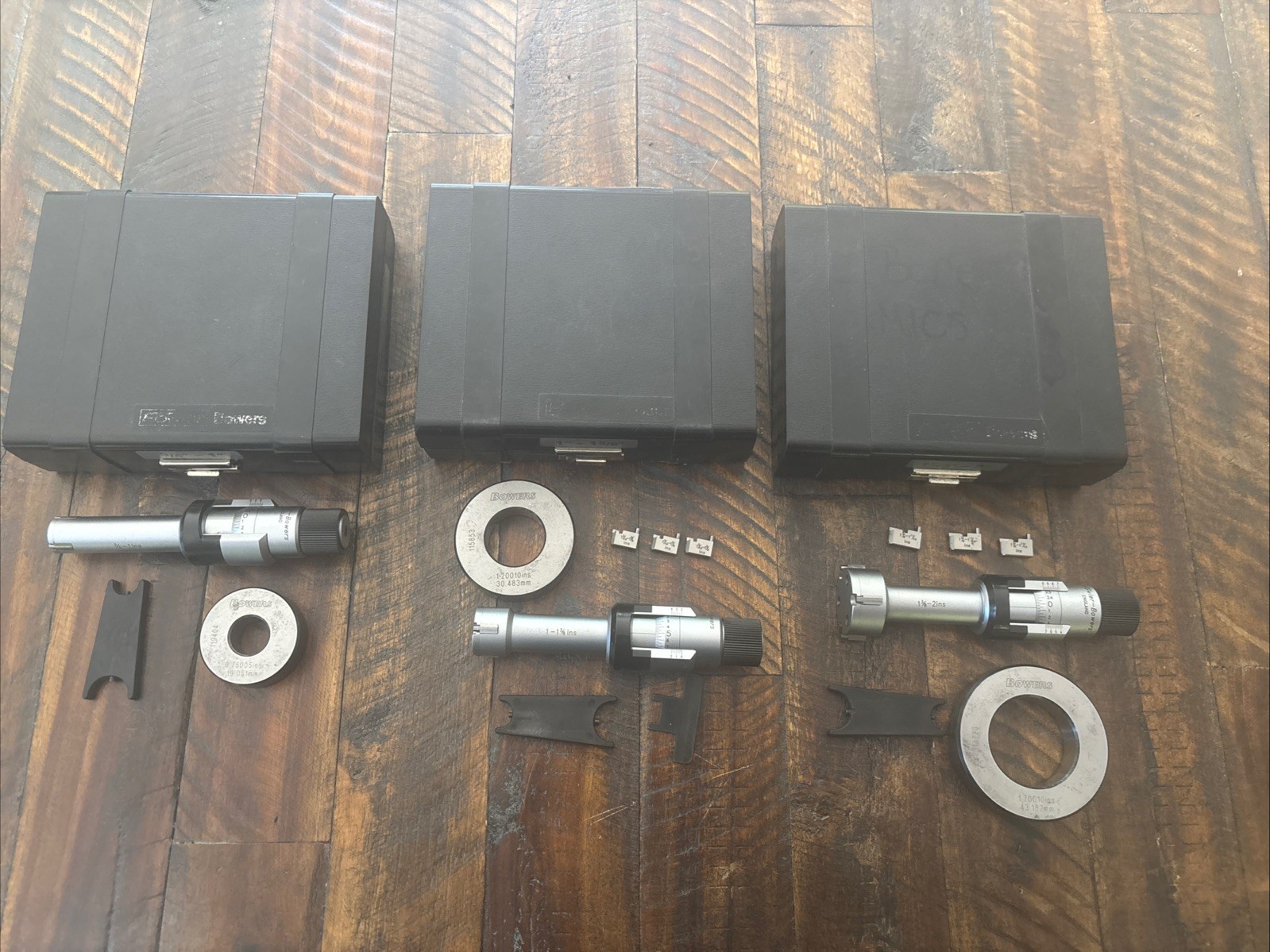Fowler Bowers Holmike Sets (3)Internal Bore Micrometers 1-2” X .0001” Range