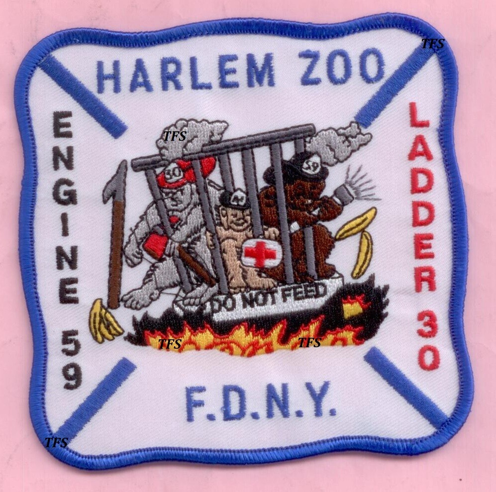 New York City Fire Dept Engine 59 Ladder 30 Patch Harlem Zoo