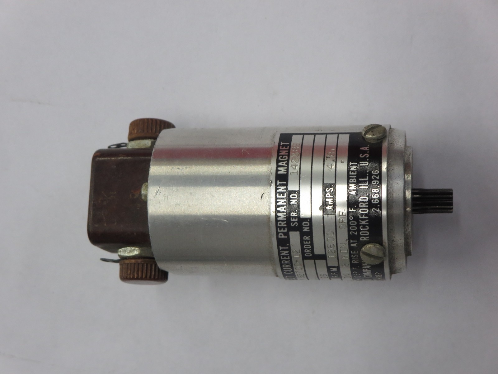 Barber-Colman BYLM 92700-12 Motor, Direct Current, Permanent Magnet