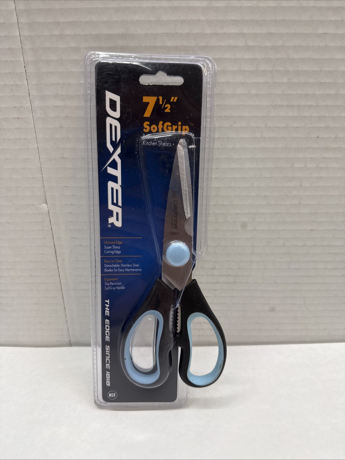 DEXTER RUSSELL 25353 Poultry/Kitchen Shears,7.5" L,Black/Blue 38X902