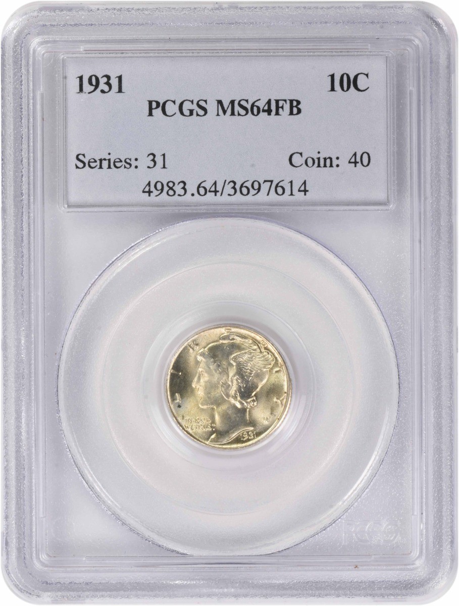 1931 Mercury Silver Dime MS64FB PCGS