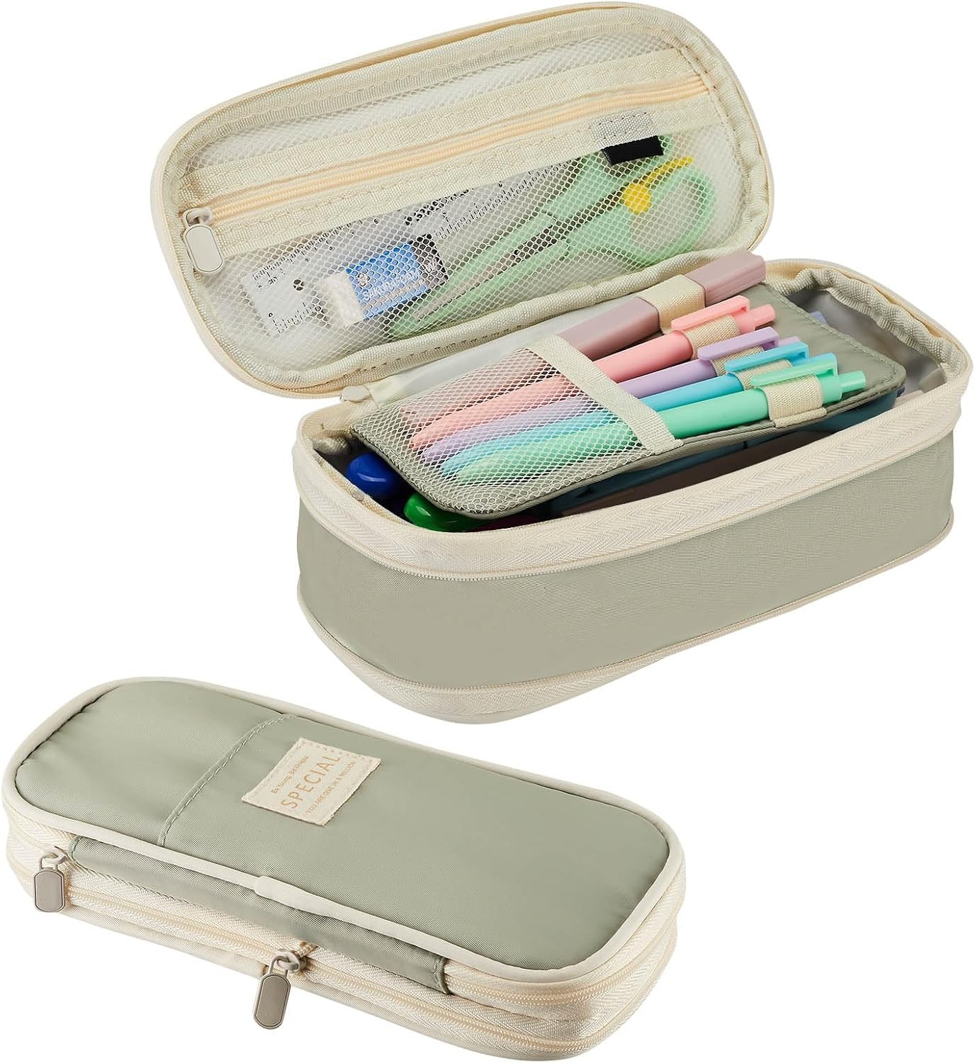 Large Capacity Pencil Case Pouch, Cute Aesthetic Big Capacity Zipper Pencil
